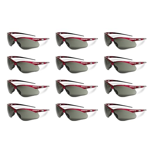 Jackson Safety SG Safety Glasses - Eye Protection for Men & Women - ANSI Z87.1 - Pack of 12 (Multiple Styles)