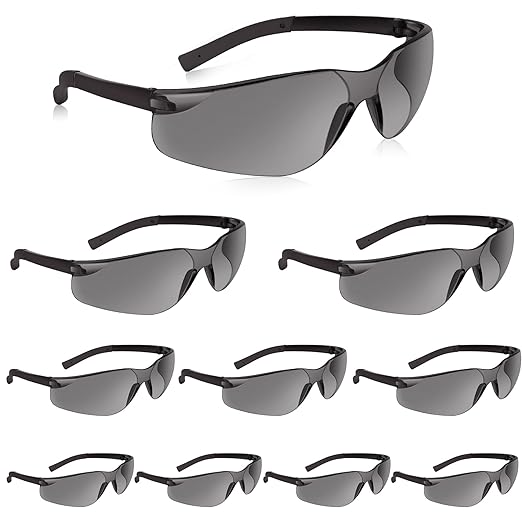 10 Pack Tinted Safety Glasses with ANSI Z87.1 Scratch Resistant Eyewear for Women Man Lab Goggles Eye Protection