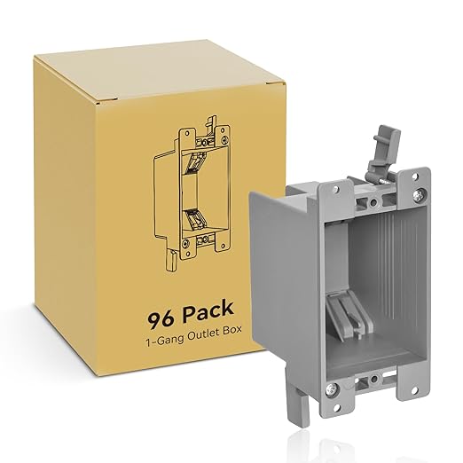 96 Pack Old Work 1 Gang Outlet Electrical Box, Remodel Drywall Plastic Junction Boxes, UL Listed, Grey