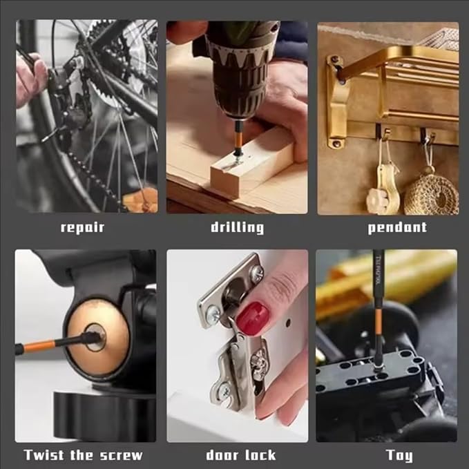 HUHAO Magnetic Drill Bits, 3pcs Non Slip Screwdriver Bit Set with S2 Alloy Steel Material, CNC Tip Magnetic Drill Bit, Fit for Professional Impact Driver Accessories Tool