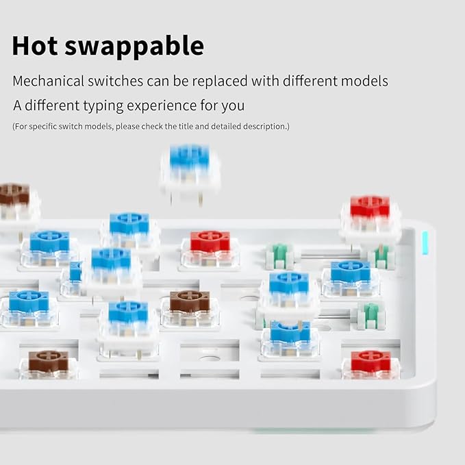 nuphy Air60 V2 Portable Wireless Keyboard 60% Low Profile Mechanical Keyboard Support QMK/VIA Compatible with Windows/mac OS/Linux Supports Bluetooth 5.1/2.4GHz/Wired (USB-C) Gateron Moss Switch