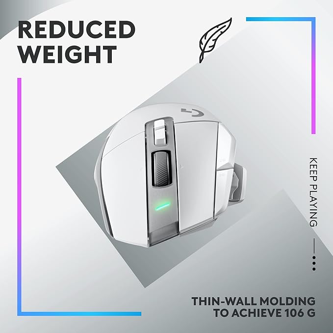 Logitech G502 X Plus Wireless Gaming Mouse - LIGHTSPEED Optical, LIGHTFORCE Switches, LIGHTSYNC RGB, HERO 25K Sensor for PC/Mac - White