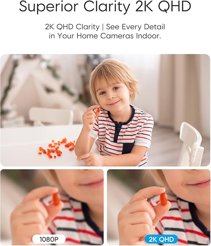 VSTARCAM Indoor Security Camera, Dual Cameras, 2K QHD Security Camera with 5× Zoom, 360° Camera, Baby Monitor, Pet Camera, Human/Pet Detection, AI Tracking, Full Color Night Vision, 2.4G Wi-Fi,Plug in