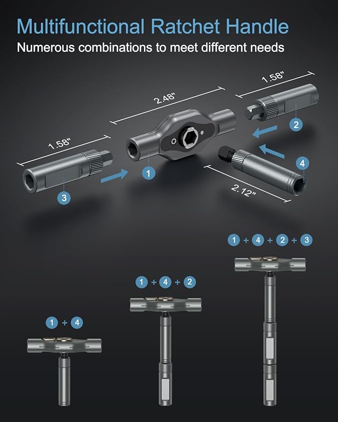 Upgraded 24 in 1 Ratchet Screwdriver Set, Magnetic Screwdriver Set, Multi Bit DIY Repair Tool Kit with Storage Case for Men Furniture, Computer, Bicycle and DIY Free Combination