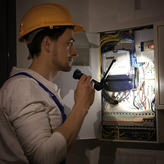 Mudder 6 Pcs Rechargeable LED Work Light with Magnetic Base 360° Rotate 5 Modes Flashlights for Car Repair Outdoor Father's Day Tool Gifts(Black)