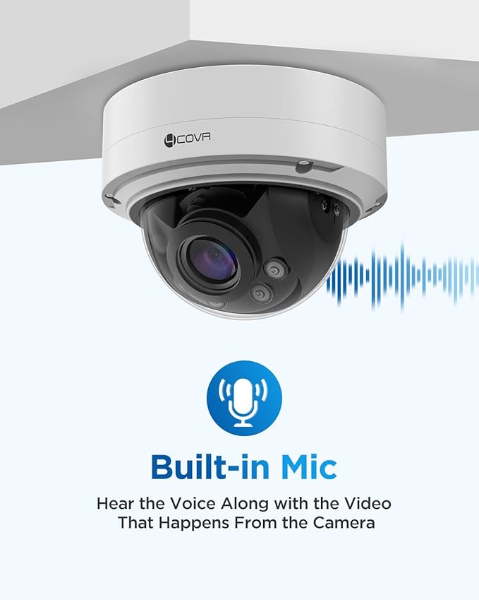 4COVR 16 Channel 4K PoE Security Camera System, AI Human/Vehicle Detection, 16x 8MP Auto-Focus IP67 IK10 Vandal-Proof Dome Cameras, UHD NVR with 4TB HDD, Business Surveillance, LY57BA8M1616-1