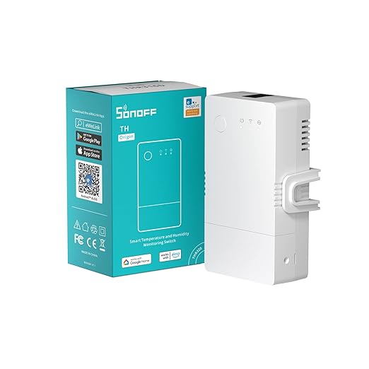 SONOFF THR316 Origin Smart Temperature and Humidity Monitoring Switch,Compatible with Alexa & Google Home, RJ9 4P4C Interface