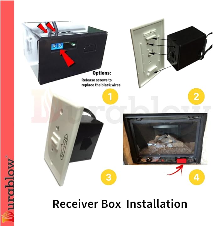 Durablow TL1003 On/Off Gas Fireplace Remote Control Kit + Thermostat + Timer with LCD Screen for Latching Solenoid Gas Valves, Replaces Wall Switch | Thermostat Control Module