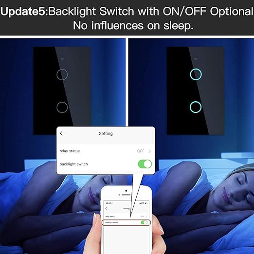 MOES ZigBee Smart Touch Wall Light Switch,Requires Tuya ZigBee Hub,No Neutral Wire/N+L Wiring,No Capacitor,Smart Life Tuya 2/3 Way Remote Control, Work with Alexa Google Home, 2MQTT,2 Gang Black
