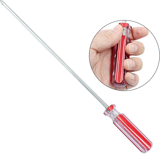 Piutouyar 10 Inch Phillips Cross Head Screwdriver, Extra Long Shaft Magnetic Tip #2 Screwdriver for Home Repair