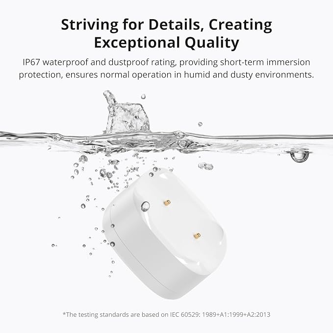 SONOFF SNZB-05P Zigbee Water Leak Sensor with Detection Cable for Alarm System and Smart Home Automation, Wireless Mini Flood Detector for Kitchen Bathroom Basement 2Pack