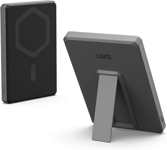 URBAN ARMOR GEAR UAG 5000mAh Power Bank SRGE 20W USB-C Slim Magnetic Wireless Portable Charger Fast Charging Battery Pack w/Kickstand Compatible with iPhone 16, Samsung Galaxy S25, Black/Grey