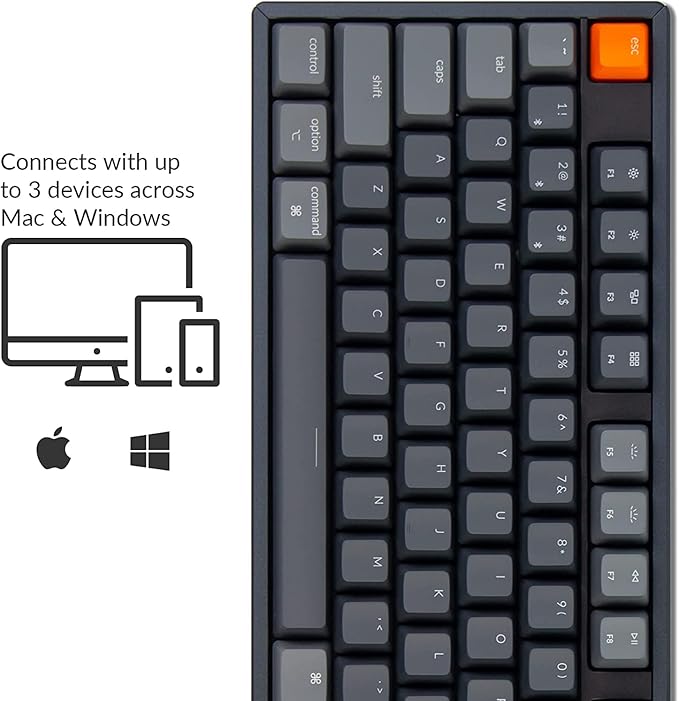 Keychron K10 RGB Full Size Layout Hot-Swappable Mechanical Keyboard for Mac Windows, Multitasking 104-Key Bluetooth Wireless/USB Wired Gaming Keyboard with K Pro Brown Switch Aluminum Frame