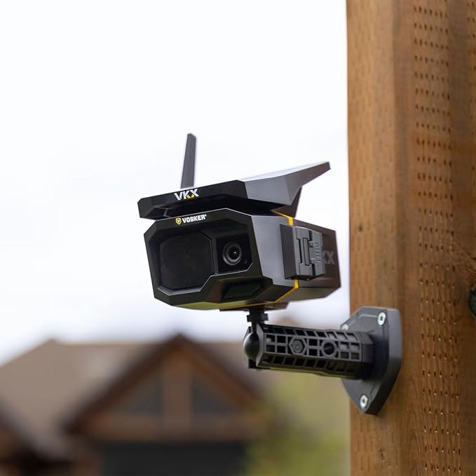 Vosker VKX Solar Powered 4G-LTE Outdoor Cellular Security Camera - No WiFi Needed, Motion Activated, Night Vision, SIM Card Included, On-Demand Mode - 15s Video Clips, IP65 Weather-Resistant
