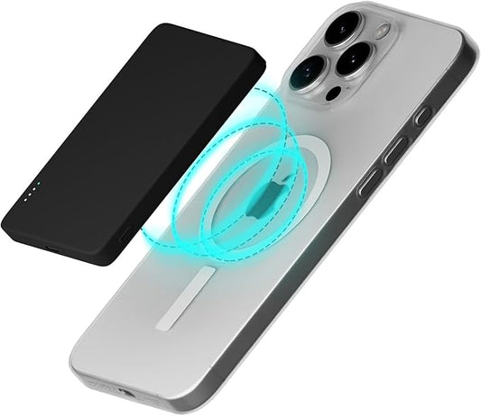 PEEL Magnetic Wireless Portable Charger – Ultra Slim 5,000mAh Power Bank, Compatible with MagSafe Devices, 15W Wireless & 20W USB-C Fast Charging, Lightweight for iPhone 16/15/14/13/12 (Black)