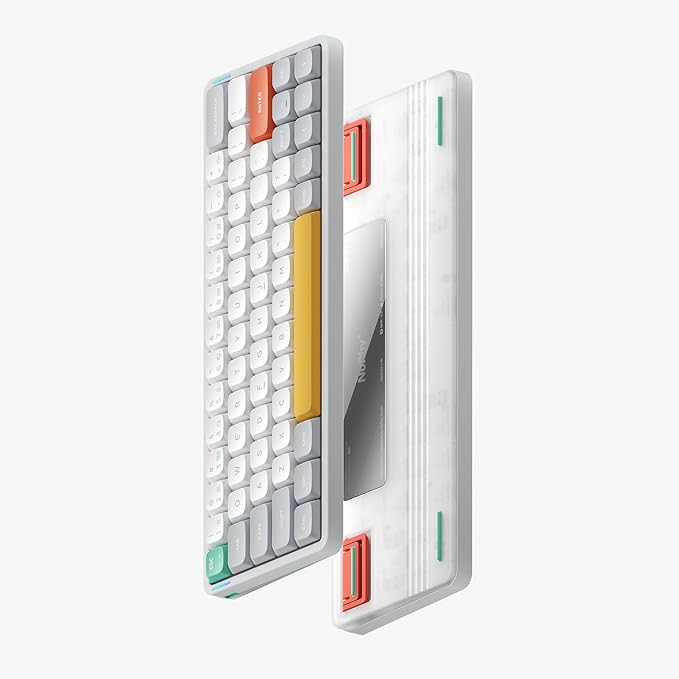 nuphy Air60 V2 Portable Wireless Keyboard 60% Low Profile Mechanical Keyboard Support QMK/VIA Compatible with Windows/mac OS/Linux Supports Bluetooth 5.1/2.4GHz/USB-C White-Gateron Cowberry Switch