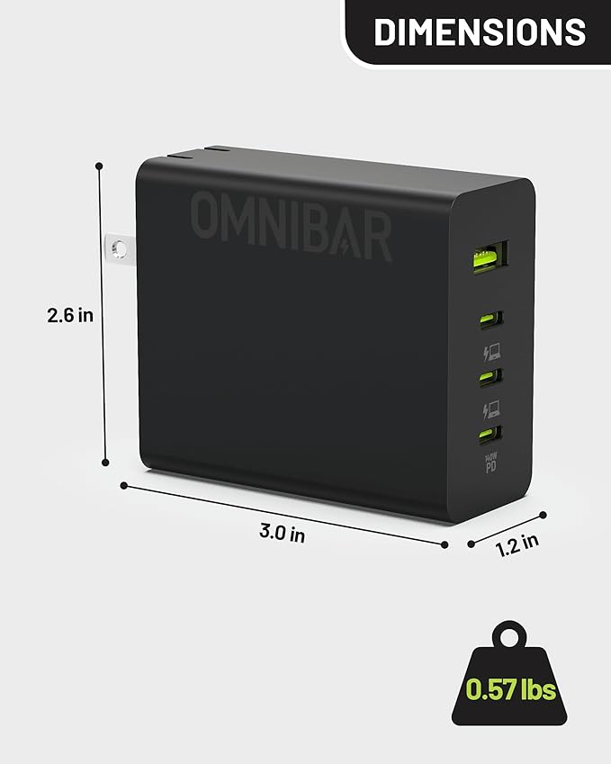 140W USB C Charger, 4-Port GaN Foldable Fast Wall Charger,100W Laptop Fast Charger Adapter for MacBook Pro 16 14 Mac Air 15 13 inch,iPad Pro,iPhone 16/Pro,Dell XPS 13,Note 20/10+,Samsung,Pixel etc