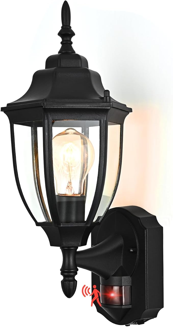 Porch Lights Outdoor Motion Sensor Wall Sconce Anti-Rust Aluminum, Exterior Outdoor Wall Lights Dusk to Dawn Porch Light Fixture Wall Mount for House Outside Patio