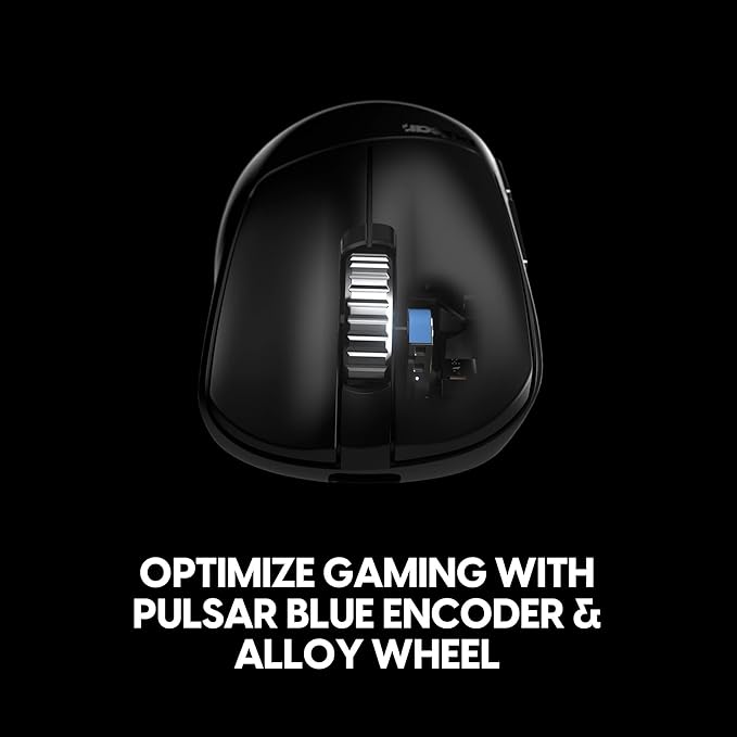 Pulsar Gaming Gears Xlite v4 eS Wireless Gaming Mouse Ergonomic, Optical Switch, 32000 DPI, 750 IPS, XS-1 Sensor, OLED Display, Driverless, 8k Dongle Included (Mini, Black)