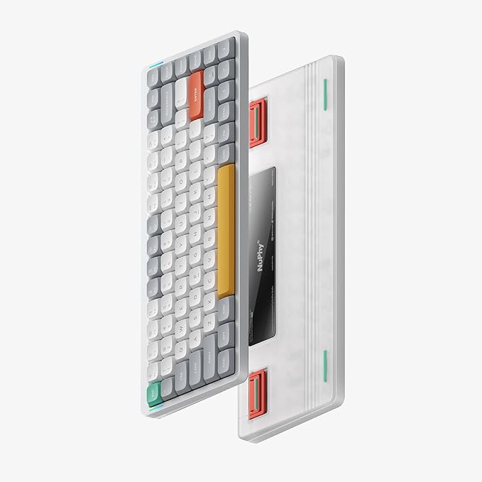 nuphy Air75 V2 Portable 75% Mechanical Keyboard, Wireless Keyboard,Supports Bluetooth/2.4G/USB-C RGB Bluetooth Keyboards,Compatible with Windows/Mac OS/Linux Systems White-Gateron Wisteria Switch