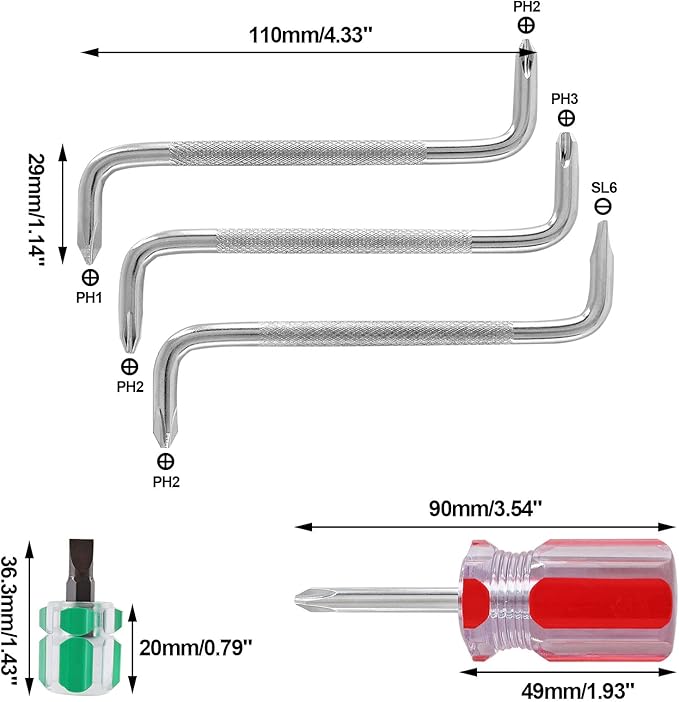 7 in 1 Magnetic Screwdriver Set Z-Type Screwdriver, Double Head Offset Screwdriver Set with Phillips Screwdriver & Flat Head Screwdriver