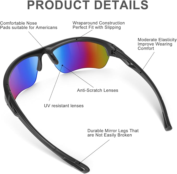 6 Pack Safety Glasses, UV Protective Eyewear, ANSI Z87.1 Impact Resistant Anti-Scratch Safety Goggles for Men Women