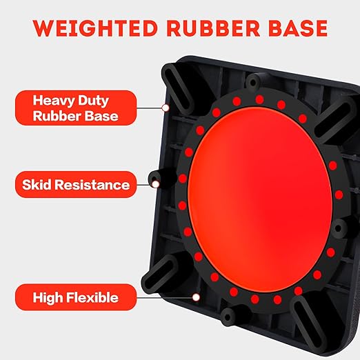 Traffic Cones 28 inch PVC Orange 8 Pack Heavy Duty Black Base Construction with Reflective Collars Fit Parking Lot,Driveway Road Traffic Control Safety Cones