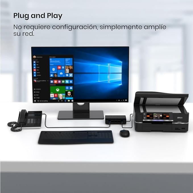 Tenda SG105, 5 Port Gigabit Switch, Unmanaged Home Ethernet Switch, Office Ethernet Splitter, Plug & Play, Plastic Case, Desktop/Wall-Mount, Fanless Quiet, Limited Lifetime Protection