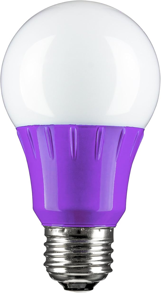 Sunlite LED A19 Colored Light Bulb, 3 Watts (25w Equivalent), E26 Medium Base, Non-Dimmable, UL Listed, Party Decoration, Holiday Lighting, Purple, 1 Count