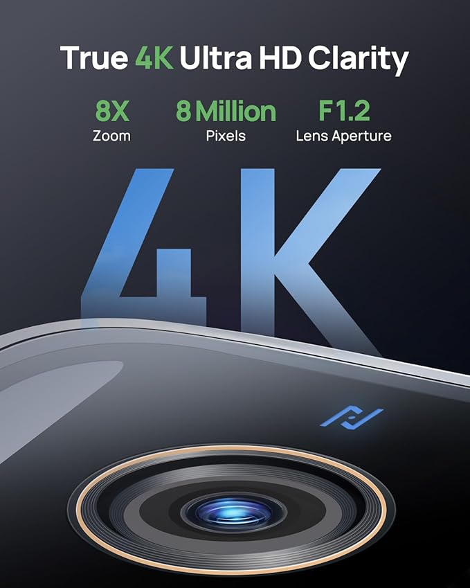 Anona Aurora 4K Solar Security Cameras Wireless Outdoor, Forever Power with Solar Panel, 8MP Color Night Vision, 24/7 AOV Recording, No Monthly Fees, AI Detection, Easy Setup, 2.4 G WiFi, IP67, 4 Pack