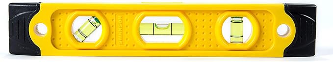 Swanson Tool TL021M 9 In. Speedlite Magnetic Torpedo Level with Rubber End Caps, yellow