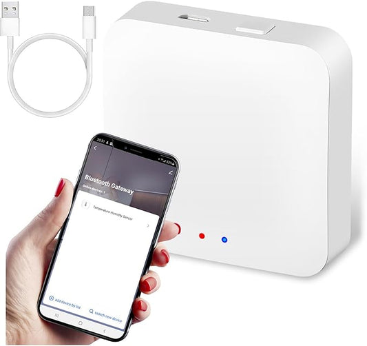 Smart Gateway, Tuya App Remote Control, Smart Home Bridge Hub, Support Smart Key Box and Door Lock for Remote Unlocking (White)