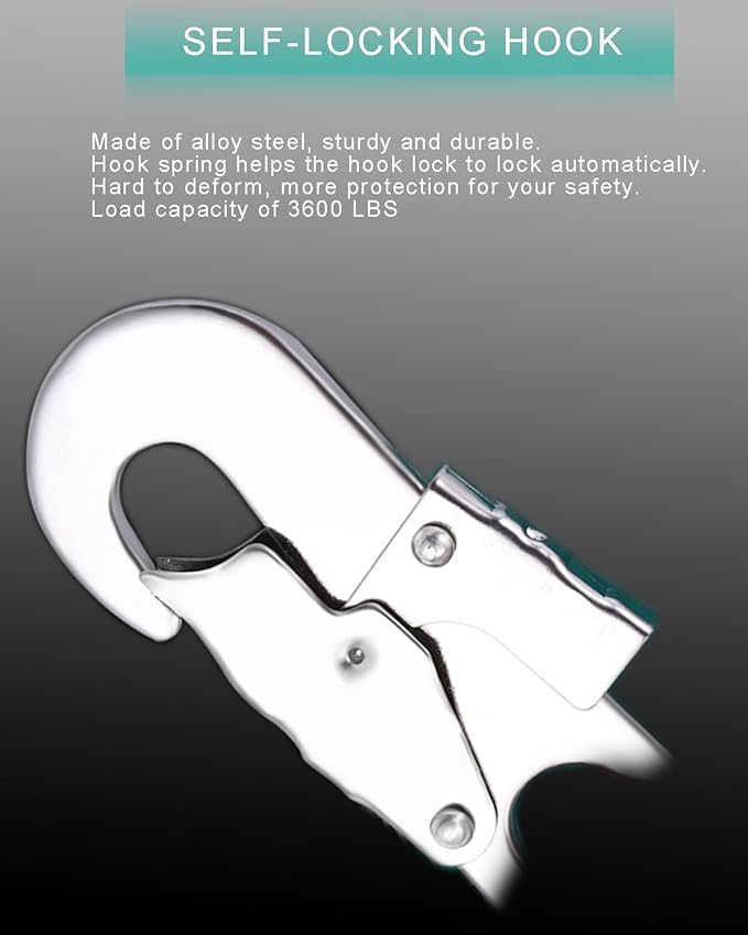 132FT Self Retracting Lifeline RTOVZON Fall Arrest Fall Protection Steel Wire Rope Heavy Duty Retractable Lanyard, Roofing Lifeline, SRL, Safety Lanyard