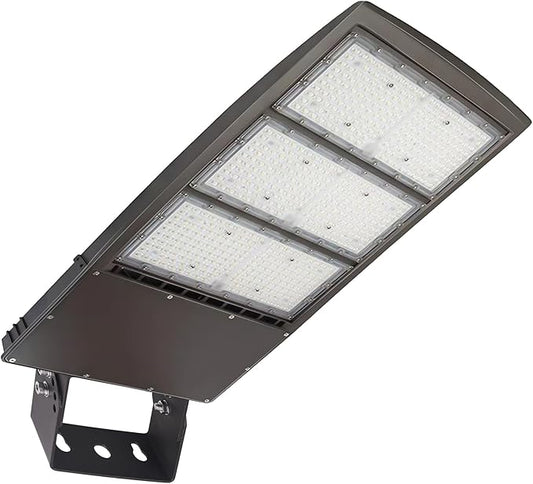 480V 450W LED Parking Lot Light, 277-480VAC Built-in Surge Protection, 1-10V Dimmable, 1000-1500W MH Equiv LED Shoebox Street Area Light, 63,000LM 5000K DLC & UL Certified