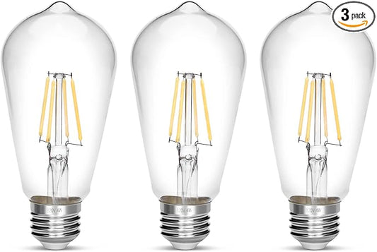 LED Edison Bulb 4W,Antique 40W Vintage Edison Bulb,E26 Light Bulb Non Dimmable Led Bulb 450 Lumens 5500K Cold White,Pack of 3