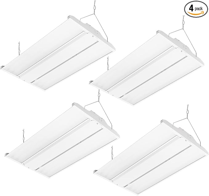 2FT LED Linear High Bay Fixture, 155W LED Shop Light, 20,925lm 135LM/W, 120-277V, 5000K Daylight Linear Hanging Light, UL&DLC Listed - 4PK