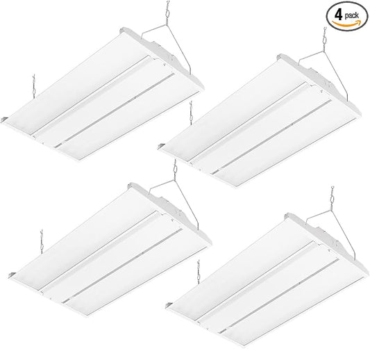 2FT LED Linear High Bay Fixture, 155W LED Shop Light, 20,925lm 135LM/W, 120-277V, 5000K Daylight Linear Hanging Light, UL&DLC Listed - 4PK