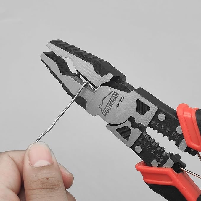 Pliers Set, HOUSERAN 3-Piece Plier Tool Set Including 8.3” Needle Nose Plierss, 8.3” Linemans pliers, 7.5” Diagonal Cutters, Spring Loaded with Safety Lock, Combination Plieres set