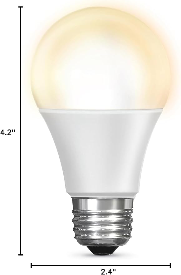 Feit Electric Smart Light Bulbs, 2.4 Ghz WiFi Light Bulbs, No Hub Needed, Works with Alexa and Google, Dimmable 60 Watt = LED 9W, OM60/927CA/AG/3, 2700K Soft White, 3 Pack