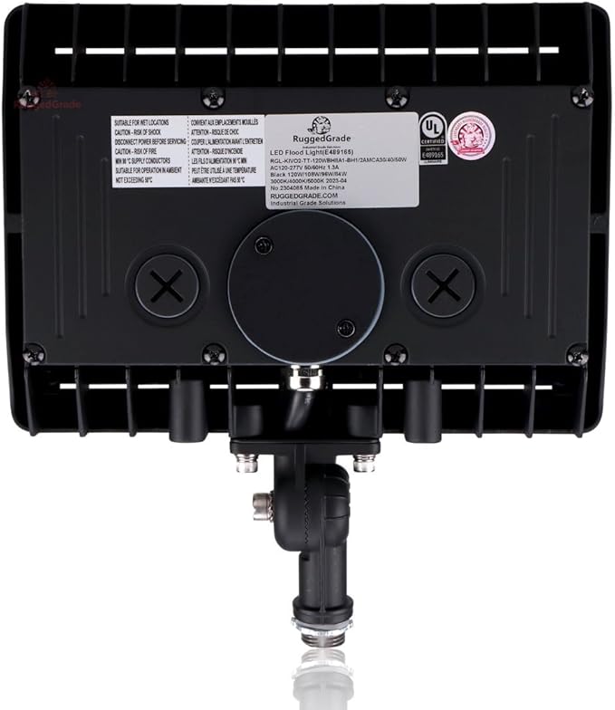 RuggedGrade 120W LED Flood Light | Kivo II CS Series | 17,400 Lumens | Color Selectable 3000K/4000K/5000K | Outdoor Waterproof Security Light | Knuckle Mount with Photocell | DLC 5.1 Premium