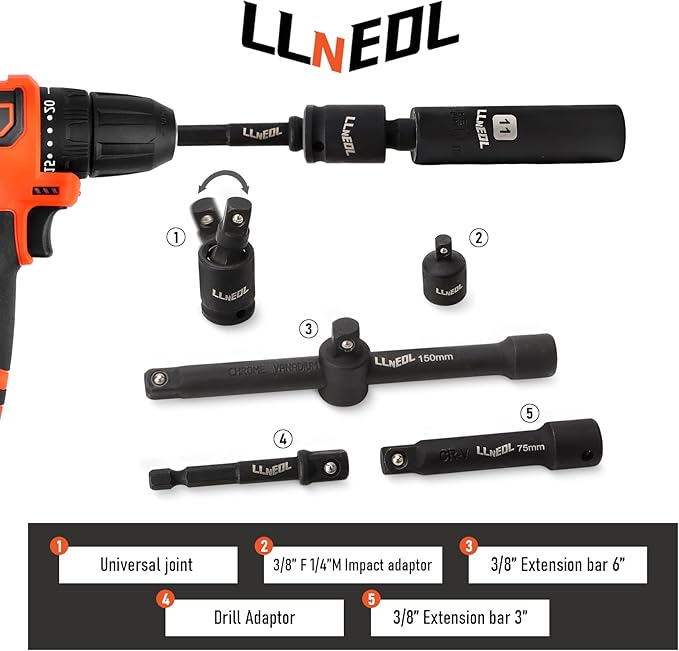 Impact Socket Set 3/8 Drive,95Pcs Deep&Shallow Socket Wrench Set,6 Point Metric&Standard Full |5/16"-3/4",8-22mm| with Spark Plug Sockets,72T Ratchet Handle, Screwdrivers for Automotive&Home