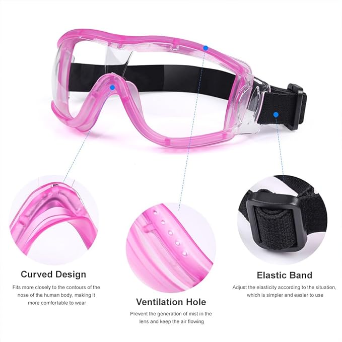 Kids Safety Goggles, Toddler Safety Glasses With UV Anti-Fog,Clear Lens Glasses Cleaning Cloth Included