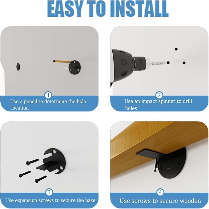 4FT Wooden Stair Railing Indoor, Wall Railings for Stairs, Hand Rails for Indoor Stairs, Non-Slip Stair Handrail for Home Garden Corridor Lofts Kindergarten Guardrail