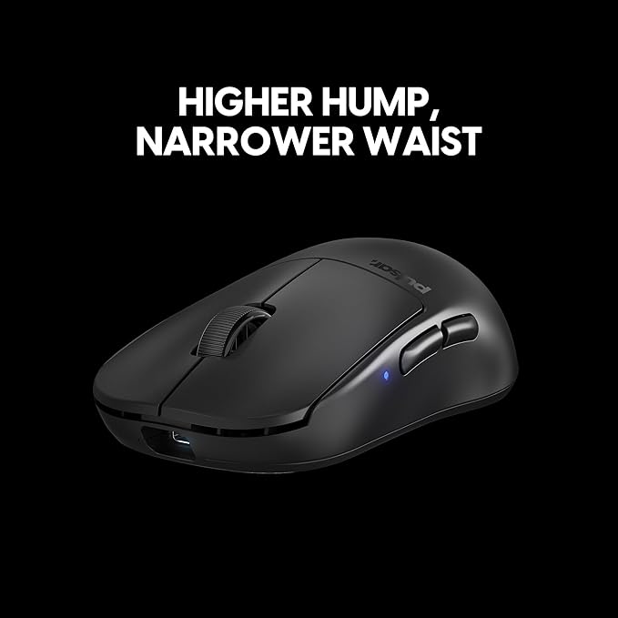Pulsar Gaming Gears X2H v3 Wireless Gaming Mouse, Ultra Lightweight 1.87 oz (53g), Symmetrical, Optical Switch, 32000 DPI, 750 IPS, XS-1 Sensor, 8k Compatible (Mini, Black)