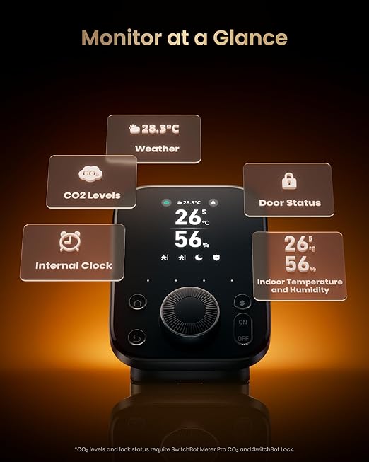 SwitchBot Hub 3 (3rd Gen), Smart Home Hub with 2.4" IPS Screen & Knob Control, WiFi Thermometer Hygrometer, IR Remote Hub (Matter/Bluetooth 200m), Alexa/Google/Apple Home Compatible