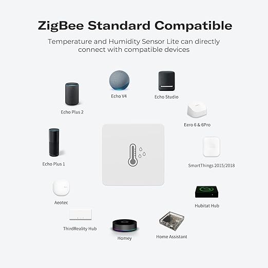 THIRDREALITY Zigbee Temperature and Humidity Sensor Lite 3Pack,Smart Thermometer and Hygrometer, Compatible with Echo Devices with Zigbee Hub Built-in,Home Assistant, SmartThings, Homey,Hubitat