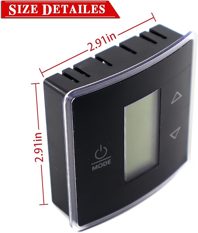 3316250.712 RV Single Zone Wall Thermostat Replacement for Dometic for RV/Camper Conditioners, Blue Backlight LCD Display, Black 3-Wire