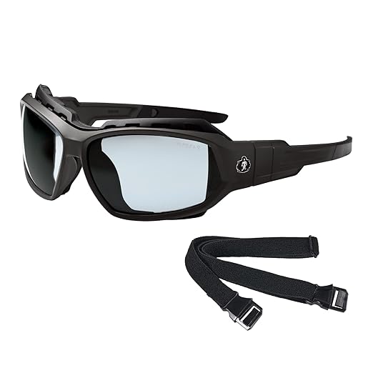 Ergodyne Skullerz Loki Convertible Anti Scratch Safety Spoggles Glasses-Includes Gasket and Strap to Convert to Goggle, Anti Fog
