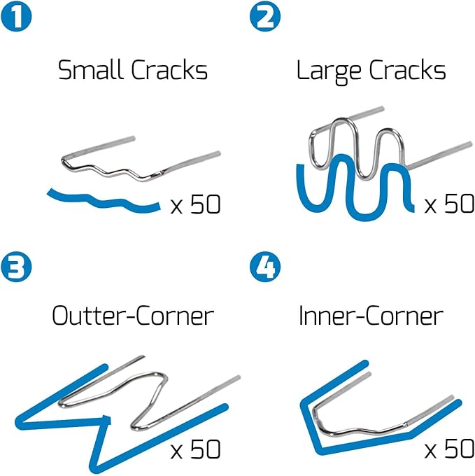 WEP 960-V Red Plastic Welder Kit 110V with LED Lights with 200 Hot Staples and Pliers for Car Bumper Plastic Welding, Plastic Gas Tank Repair, a Great Automotive Tools for Mechanics