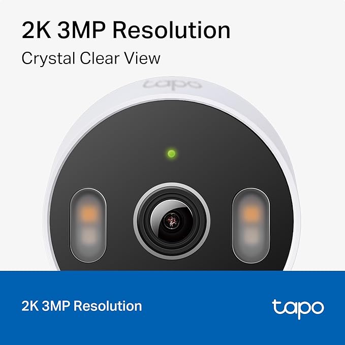 Tapo 2K 3MP Indoor/Outdoor Security Camera - Free Person/Motion/Baby Cry Detection, Color Night Vision, IP65 Weatherproof, SD/Cloud Storage, Works w/Alexa & Google Home HybridCam